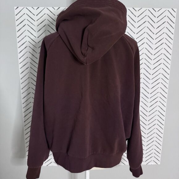 Athleta Forever Fleece Oversized 1/4 Zip Pullover Hoodie Purple Size XL - Picture 3 of 8
